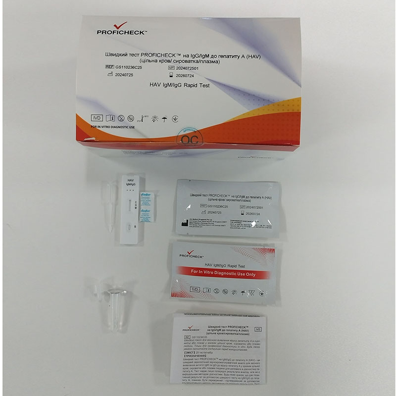 Швидкий тест PROFICHECK на антитіла IgG/IgM до гепатиту А (HAV) (цільна кров/ сироватка/плазма)